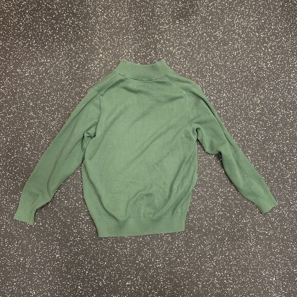 Duluth Trading Co. Sweater Mens M 1/4 Zip Long Sleeve High Neck Cotton Green - Picture 13 of 16